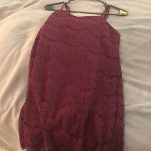 Love fire Maroon spaghetti strap dress
